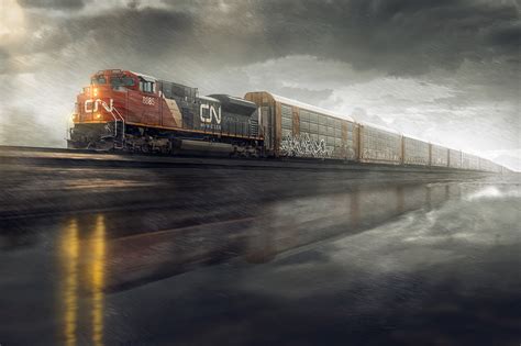 Freight Train in Storm on Behance