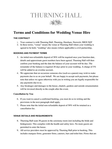 Wedding venue contract template: Fill out & sign online | DocHub