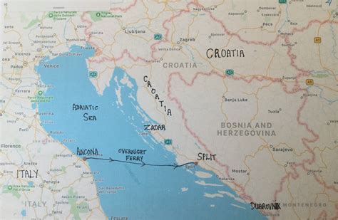 Italy and Croatia Map | secretmuseum