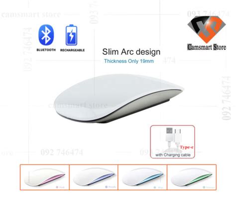 Bluetooth Magic Mouse For Wireless Rechargeable Type-C Ultra Thin Mice For Apple Mac PC Laptop ...