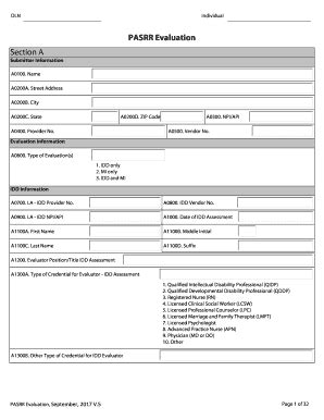 Fillable Online PASRR Evaluation Form TMHP Fax Email Print