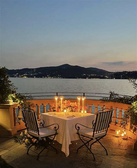 Romantic Dinner Date At Lake Como Italy Romantic Dinner Setting