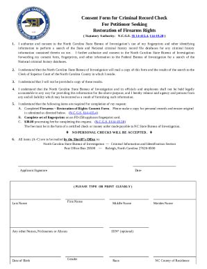 Consent For Criminal Record Check For Petitioner Doc Template