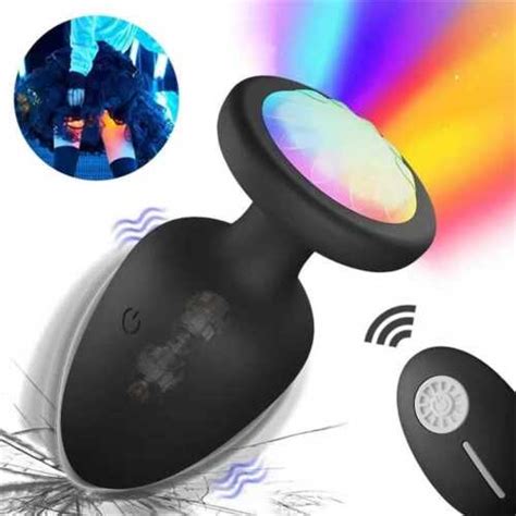 LED Light Up Anal Butt Plug Vibrating Dildo G Spot Stimulator Sex Toys Women Men EBay