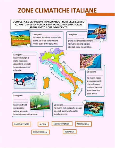 Zone Climatiche Italiane Worksheet Worksheets School Subjects