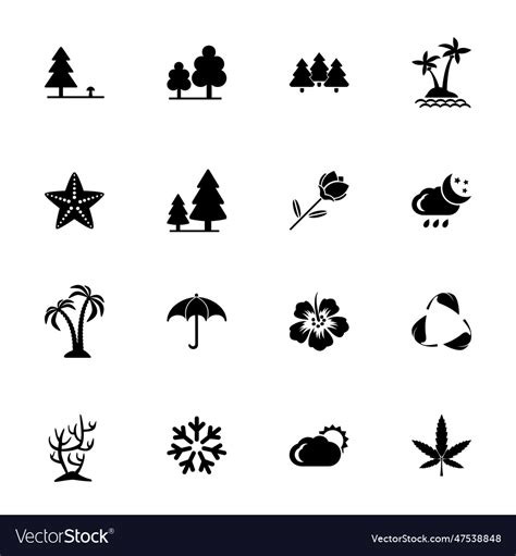 Nature icon set Royalty Free Vector Image - VectorStock