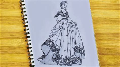 How To Draw A Bride In Lehenga Ll Traditional Girl Drawing Ll Girl