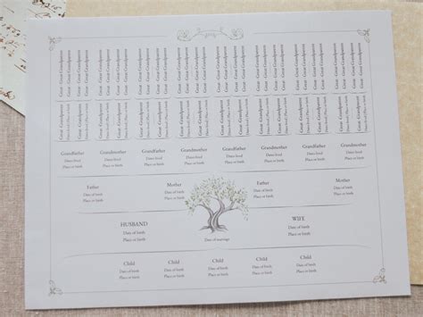 6 Generation Family Tree Chart Lineage Family Tree Ancestral Fan Chart ...