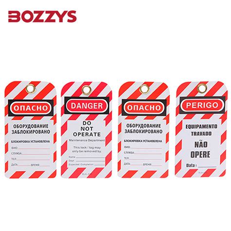 Bozzys Mm Thickness Lockout Tagout Pvc Material Safety Warning Tag