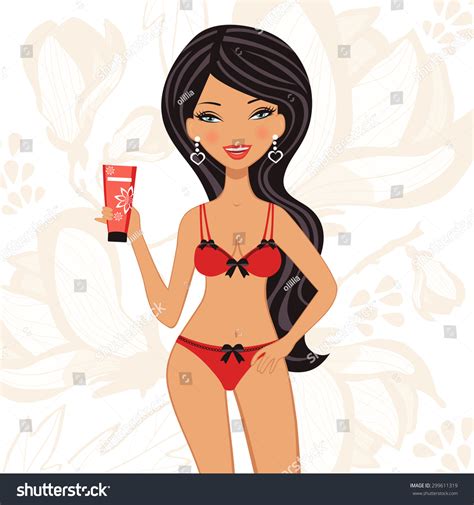 Illustration Sexy Beautiful Woman Lingerie Vector Stock Vector Royalty Free