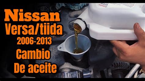 Nissan Versa Tiida Hasta Cambio De Aceite En Casa Gu A