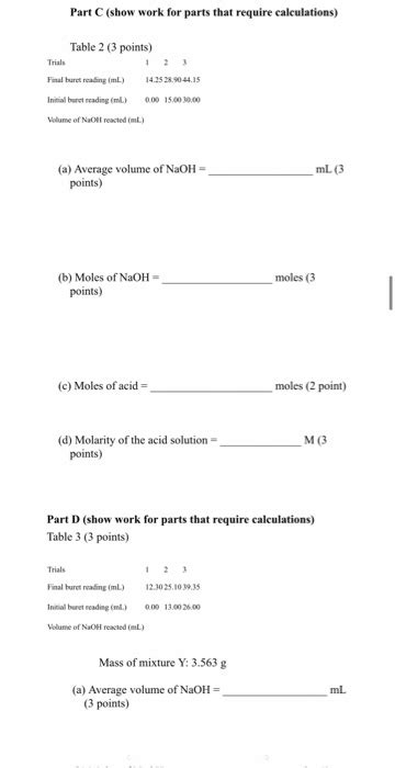 Solved EXPERIMENT ACID BASE TITRATIONS OBJECTIVES Use Chegg