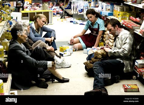 THE MIST, Frances Sternhagen (second from left), Laurie Holden (left of center), Alexa Davalos ...