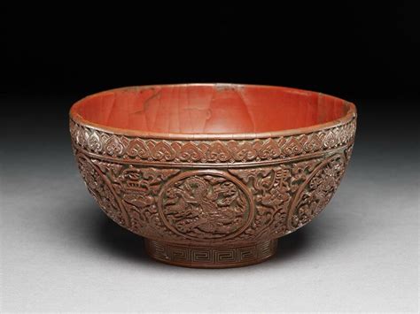 Lacquer Bowl With Dragons Ming Dynasty Jiajing Mark And Period