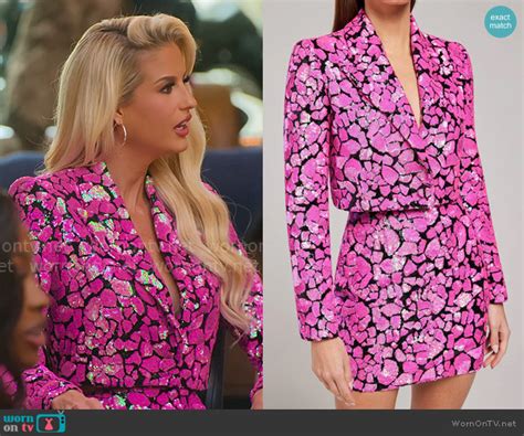 Wornontv Emmas Pink Sequin Jacket And Skirt Set On Selling Sunset