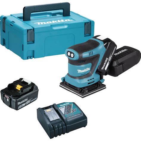 Makita Dbo481 18v Lxt Cordless Finishing Sander 2 X 5ah Li Ion Charger Case Builder Center