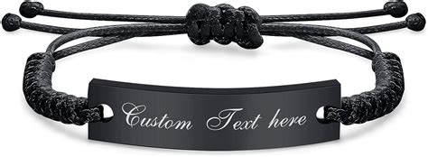 Amazon Mealguet Personalized Son Bracelet Custom Engrave Bracelet