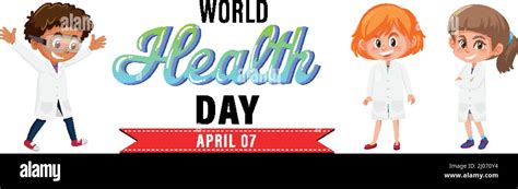 Poster Design For World Health Day With Kids Illustration Stock Vector