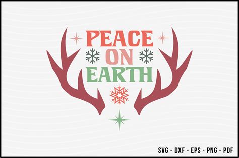 Peace On Earth Christmas Svg Design Graphic By Bee Craftr · Creative Fabrica