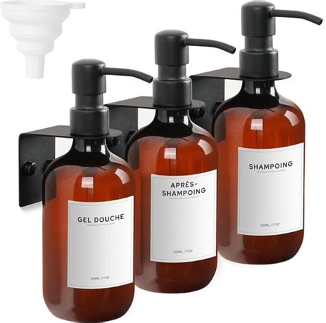 Distributeur Savon Mural Lot De 3 Distributeur Shampoing Et Gel