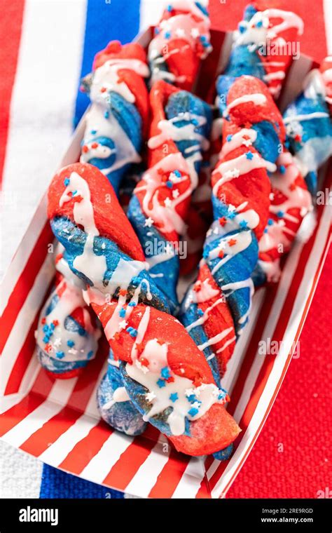 Patriotic Cinnamon Twists Stock Photo Alamy