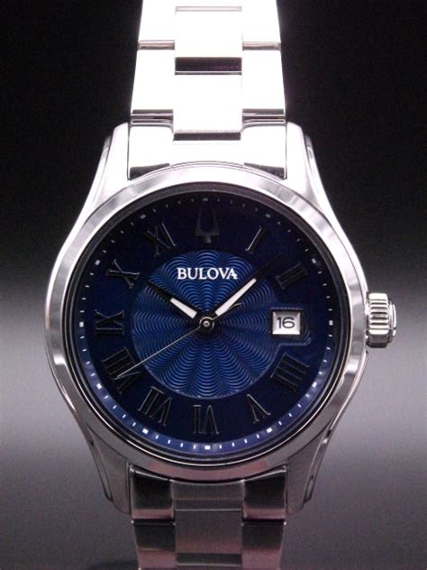 Bulova Damenuhr Blue Quarz Zentralsekunde Datum Gute Zeiten Leer