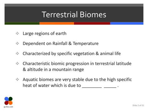 Ppt Terrestrial Biomes Powerpoint Presentation Free Download Id 2080880