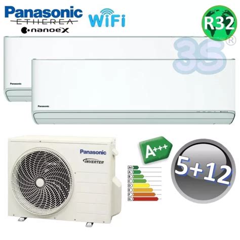 CLIMATIZZATORE DUAL SPLIT ETHEREA R32 Panasonic Serie 5000 12000 Btu A