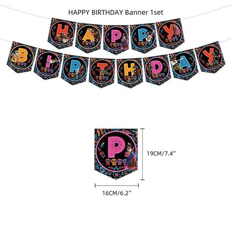 Coco Birthday Party Decor Happy Birthday Banner Printing Balloons