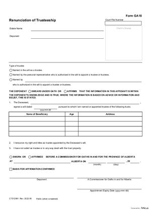 Alberta Probate Forms Atticus Forms