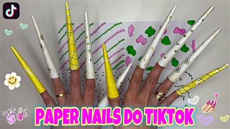 Como Fazer Unhas De Papel Do Tiktok How To Make Paper Nails Paper