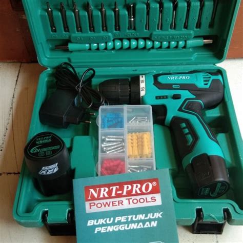 Jual Mesin Bor Battery Baterai Cordless Drill Set 26 Pcs Nrt Pro Dc 330