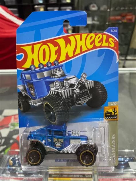 Hot Wheels Baja Blazers Baja Bone Shaker Off Road Race Car Skull Buggy Blue Eur
