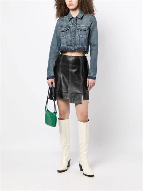 GANNI Cropped Denim Jacket Farfetch