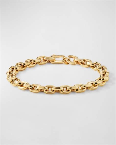 David Yurman Deco Chain Link Bracelet In 18k Gold 6 5mm In Metallic