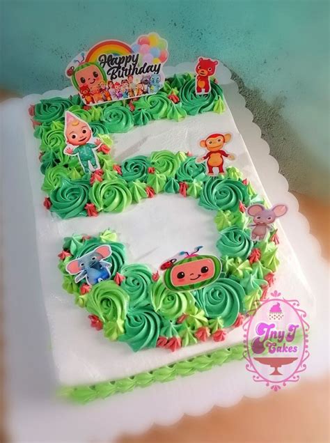 Cocomelon Number 5 Cake 5th Birthday Cake Cake Number 5 Cake