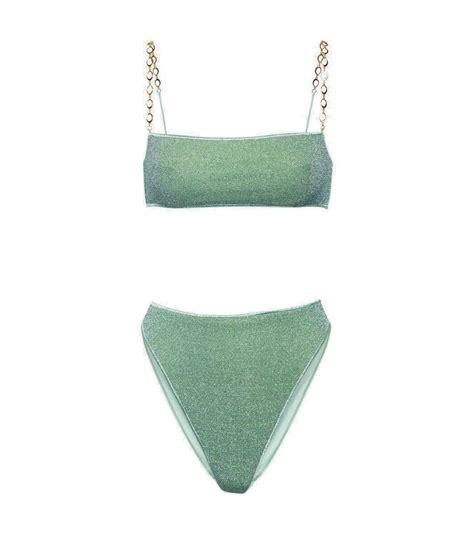 Oséree Lumière O Chain lamé bikini Oseree