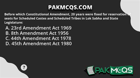 Before Which Constitutional Amendment 20 Years Were Fixed For