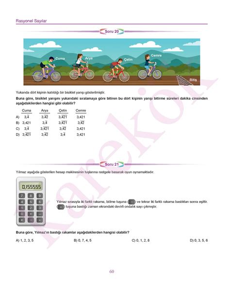 7 SINIF BECERİ TEMELLİ YENİ NESİL MATEMATİK SORULARI Karekök Yayıncılık