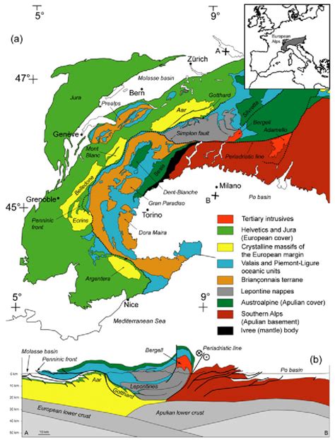 A Simplified Geologic Map Of The Western European Alps Modified