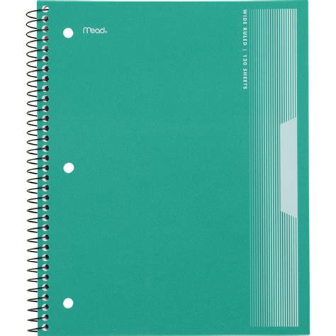 Mead Spiral Notebook 3 Subject Wide Ruled 8 1 2 X 11 Green