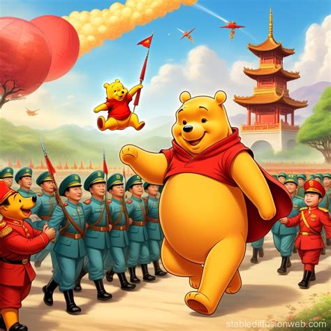 Xi Jinping and John Cena as Winnie the Pooh and Mao Zedong with Chinese Soldiers | Stable ...