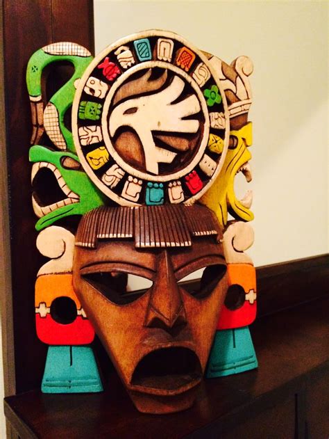 Mayan Masks Handmade By Tribal Inca Aztec Ancestry Mayan Art Mayan Mask Aztec Civilization