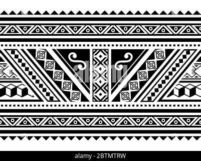 Tatuaje polinesio Maori sin costuras patrón vectorial diseño tribal