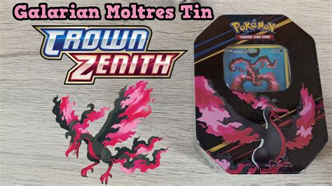 Opening Pokémon Crown Zenith Galarian Moltres Tin YouTube