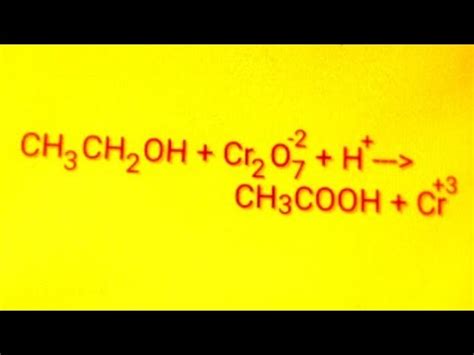 Balance the redox reaction by ion electron & half reaction method. CH3CH2OH+Cr2O7-2+H+=CH3COOH ...