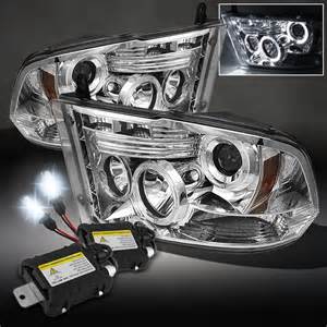 2009 2017 Dodge Ram Halo Projector Drl Led Headlights Slim 6000k Hid