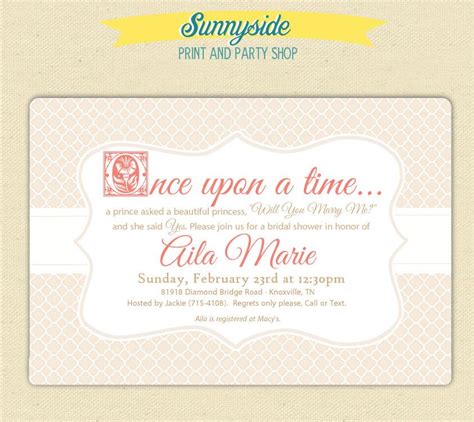 Printable Once Upon A Time Bridal Shower Storybook Invitation Etsy