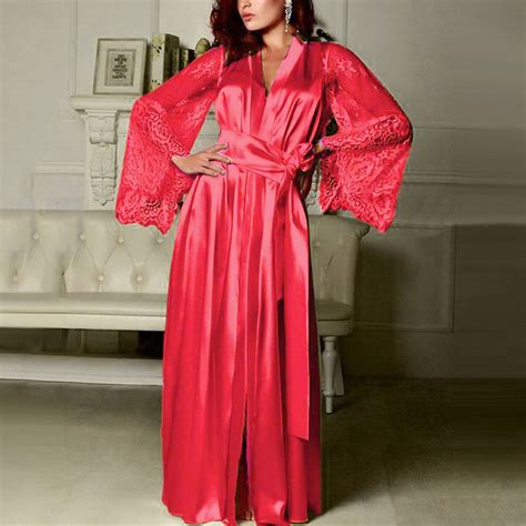 WEANT Sexy Lingerie Red Lingerie Sexy Set Women Satin Long Nightdress