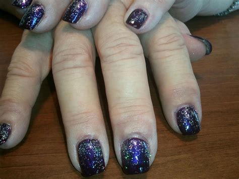 Purple Polish With A Glitter Fade Purple Polish Acrylic Nails Nails